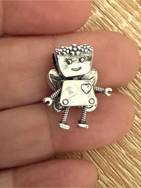 Silver Robot Charm for Kids - Silver Color